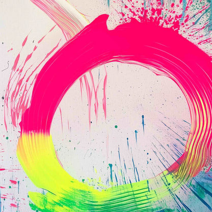 NEON BLOOM: Vibrant Abstract Acrylic Painting | multi-color palette, original oil on stretched canvas art