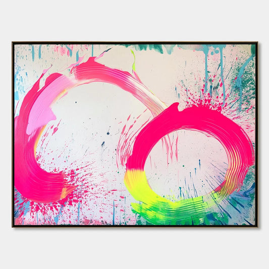 NEON BLOOM: Vibrant Abstract Acrylic Painting | hanging in living room, Abstract wall art