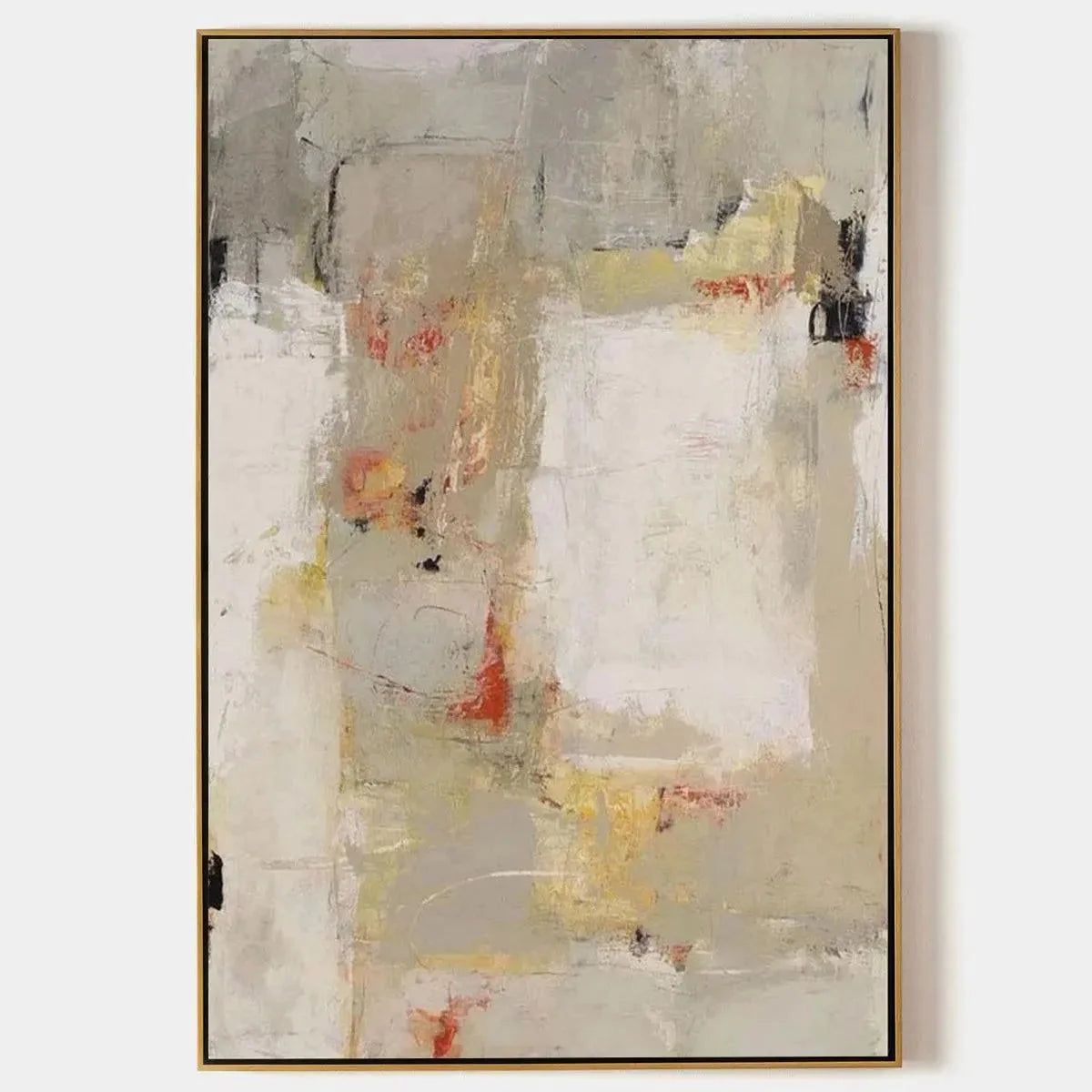 NEUTRAL ABSTRACTION: Minimalist Abstract Painting, Vertical Wall Art | hanging in living room, Minimalist wall art