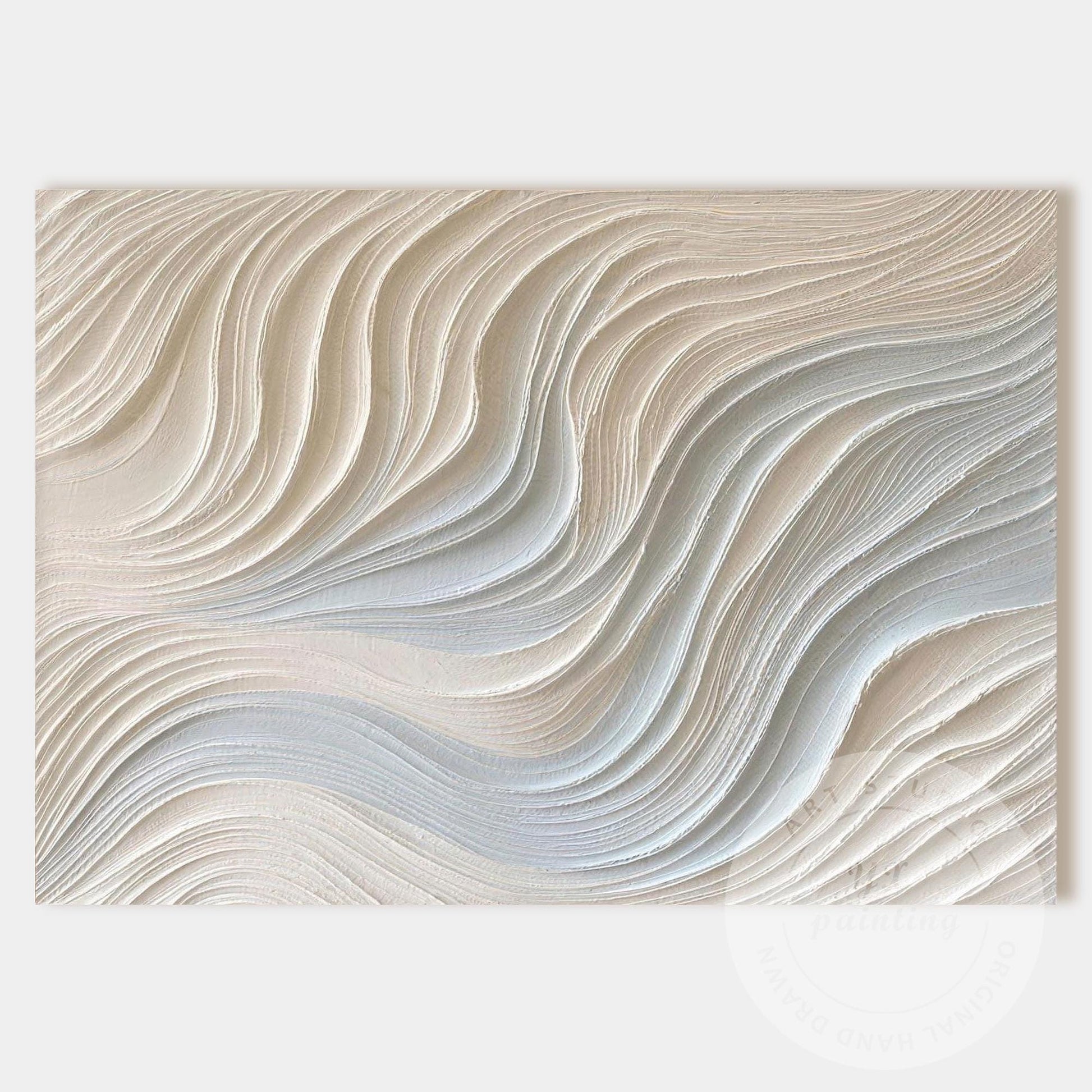 Neutral Beige Textured Wall Art, Large Wabi Sabi Abstract Canvas Painting, Moder #11