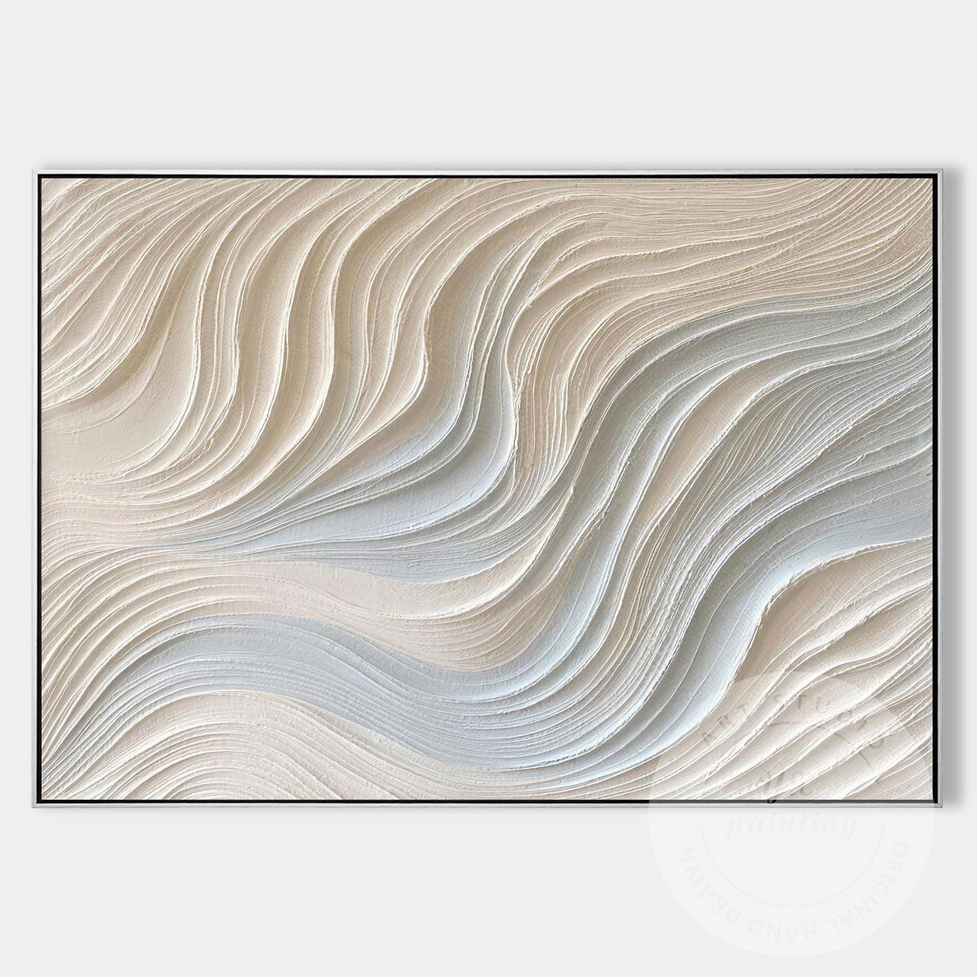 Neutral Beige Textured Wall Art, Large Wabi Sabi Abstract Canvas Painting, Moder #12