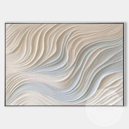 Neutral Beige Textured Wall Art, Large Wabi Sabi Abstract Canvas Painting, Moder #12
