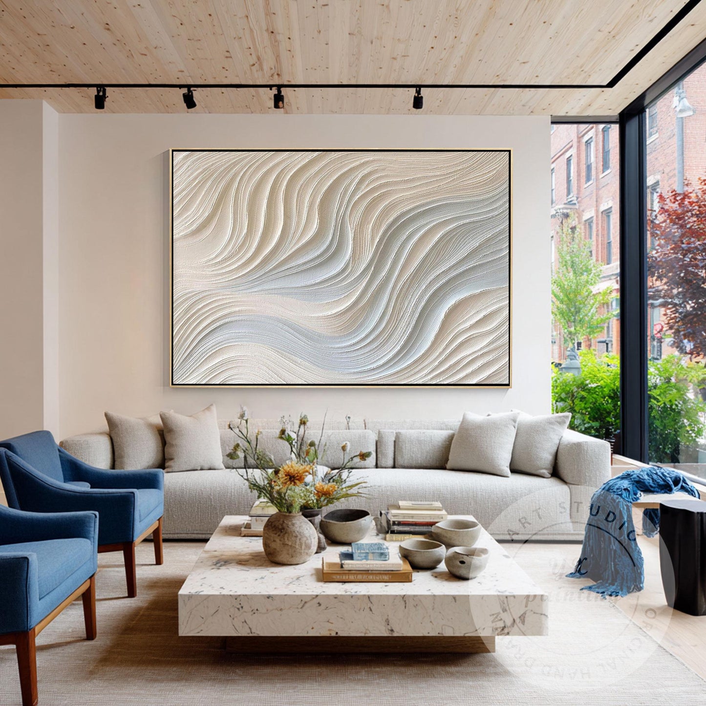 Neutral Beige Textured Wall Art, Large Wabi Sabi Abstract Canvas Painting, Moder #3