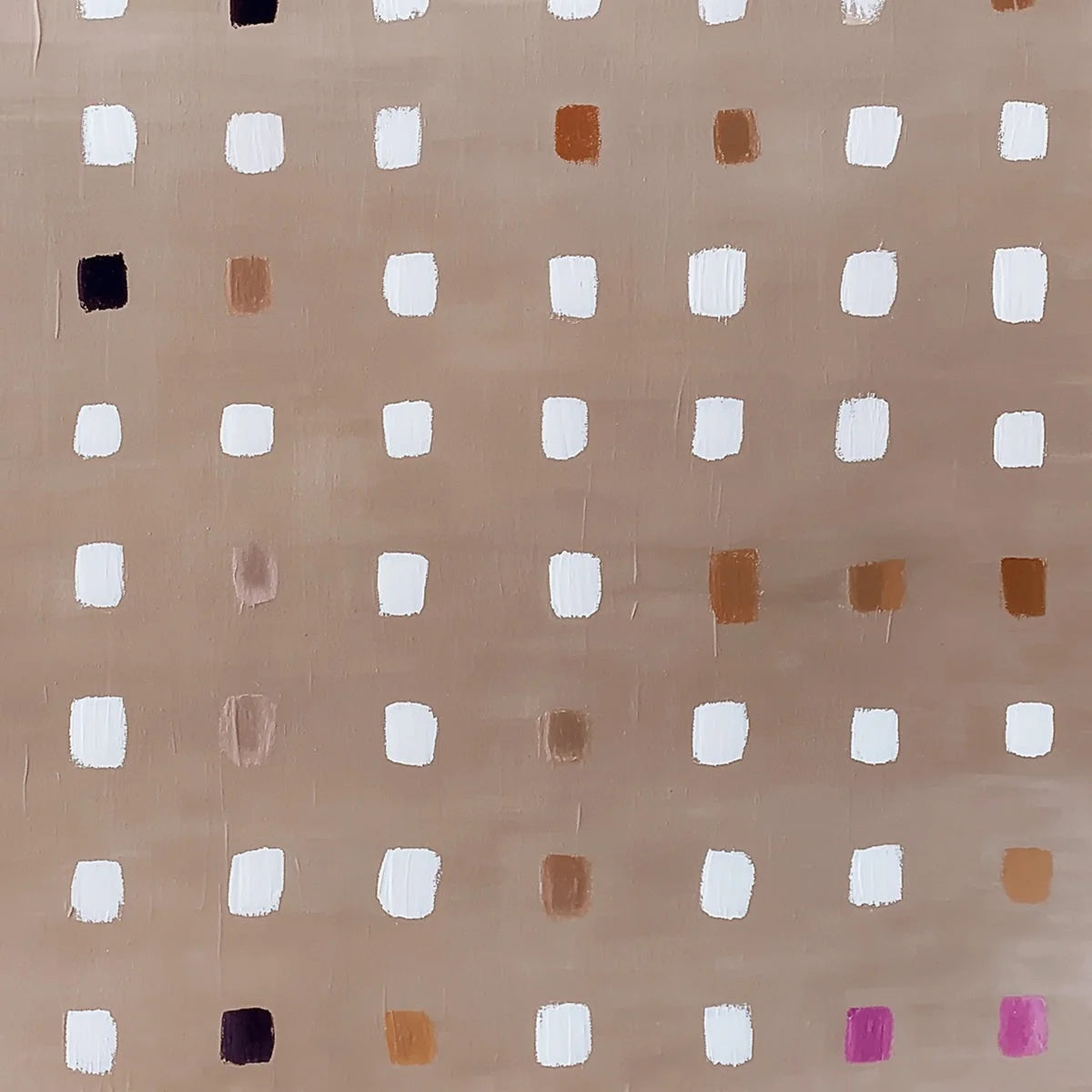 NEUTRAL HARMONY: Minimalist Abstract Grid Oil Painting | multi-color palette, original oil on stretched canvas art