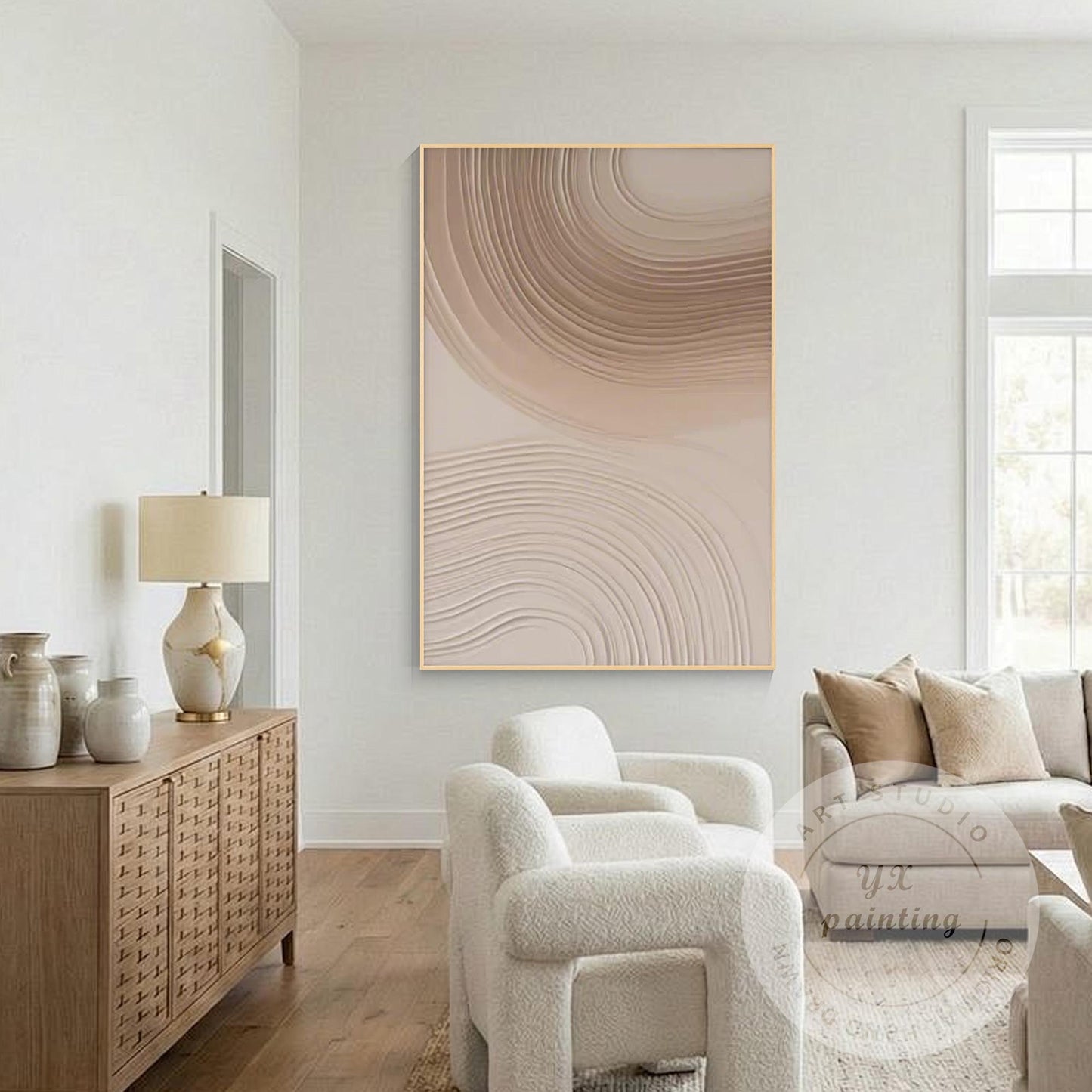 Neutral Textured Abstract Painting on Canvas, Modern Minimal Wall Art, Organic B #4