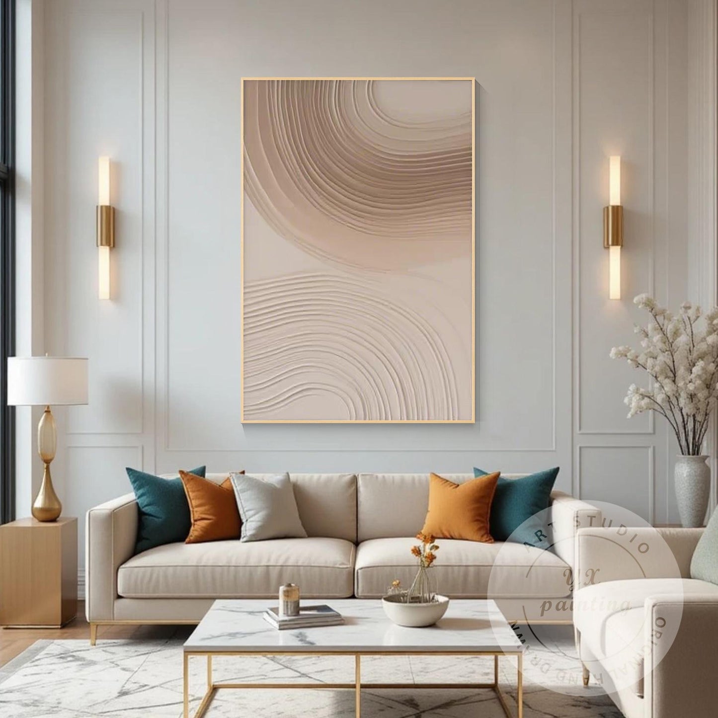 Neutral Textured Abstract Painting on Canvas, Modern Minimal Wall Art, Organic B #6