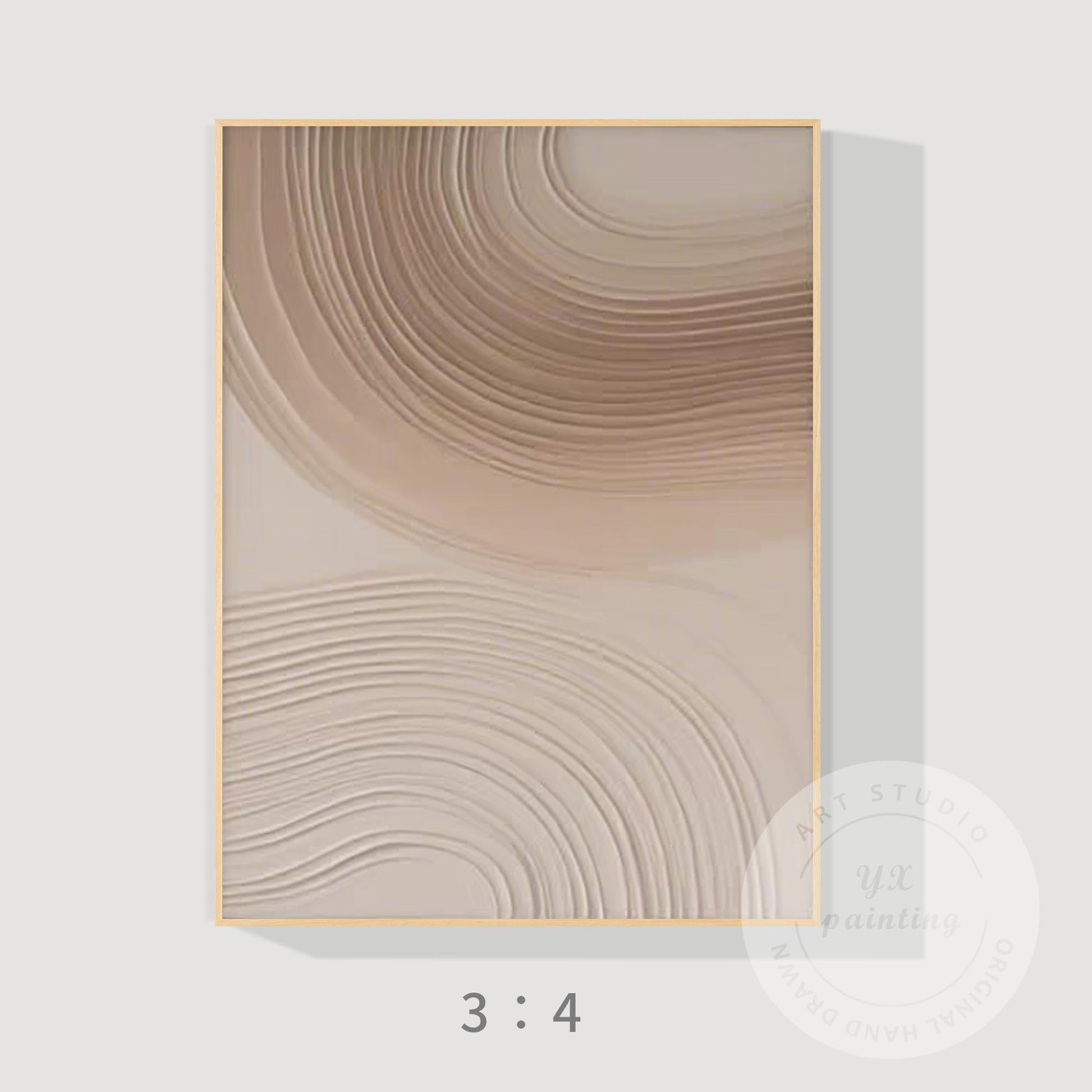 Neutral Textured Abstract Painting on Canvas, Modern Minimal Wall Art, Organic B #8