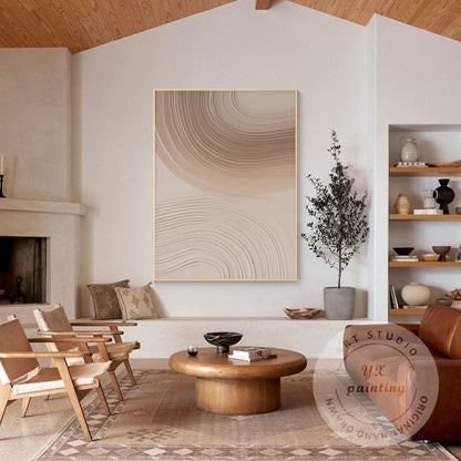 Neutral Textured Abstract Painting on Canvas, Modern Minimal Wall Art, Organic B #1