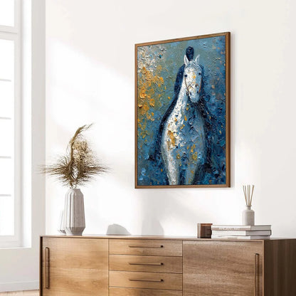 NOBLE COMPANION: Textured Impasto Horse and Rider Painting | multi-color palette, original oil on stretched canvas art