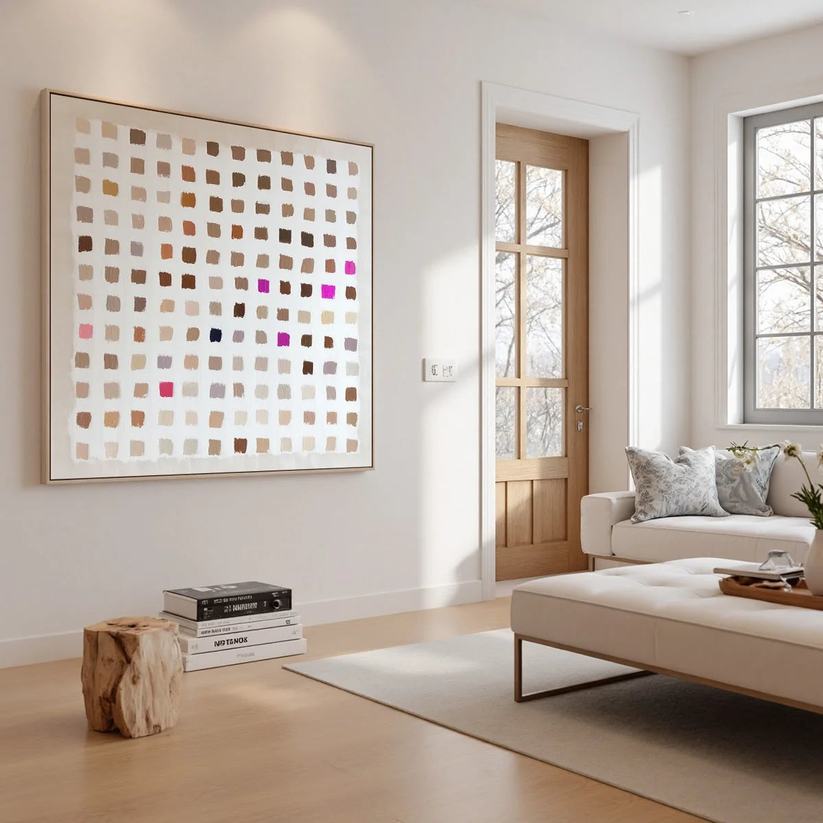 NUANCE: Minimalist Abstract Color Block Oil Painting | rectangular format, hand-painted canvas edge