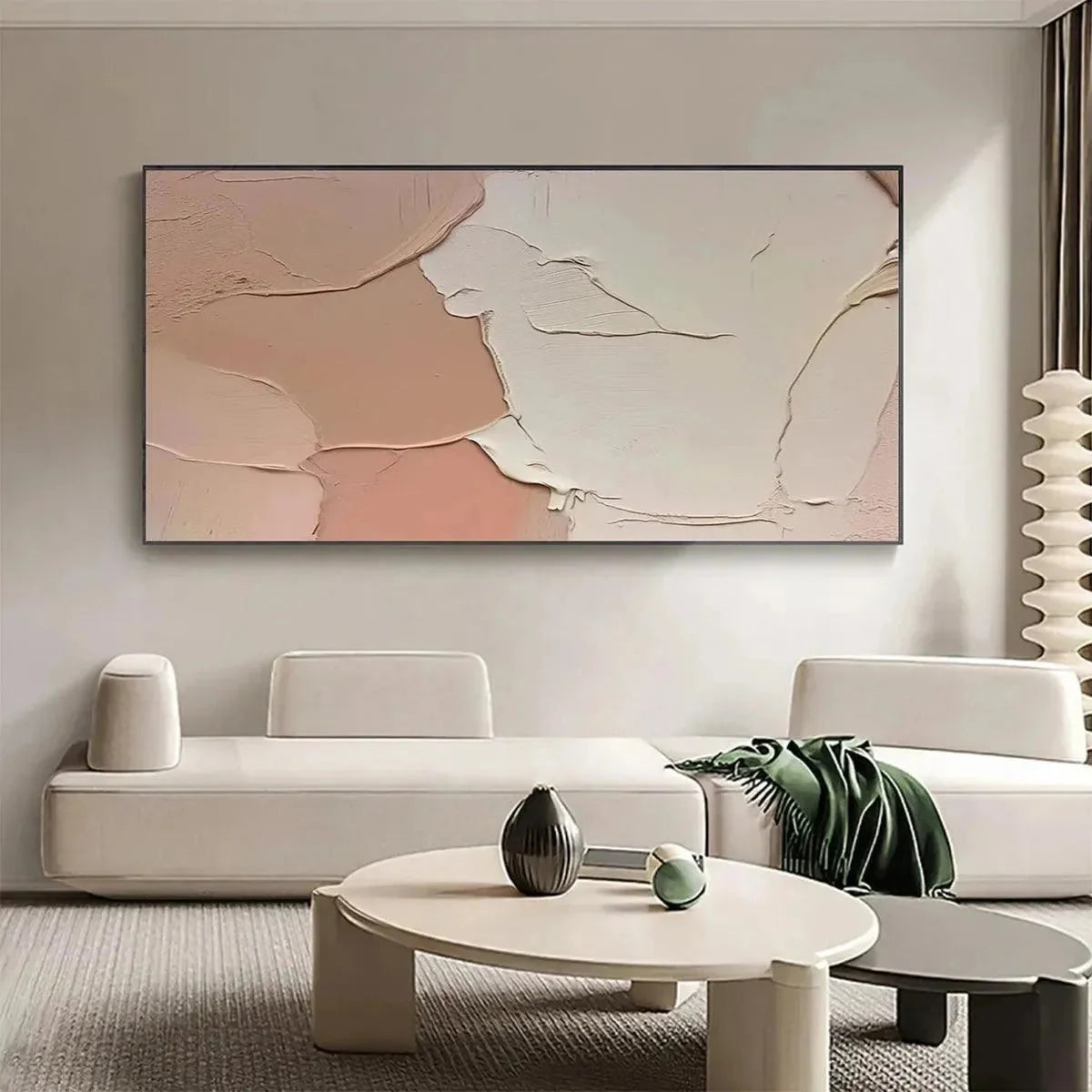 NUDE ABSTRACT: Textured Abstract Painting in Neutral Tones | Abstract closeup, raised brushwork detail