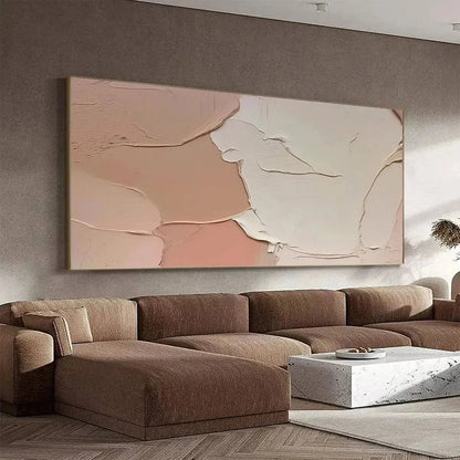NUDE ABSTRACT: Textured Abstract Painting in Neutral Tones | rolled canvas, ready for custom framing