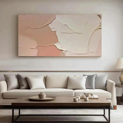 NUDE ABSTRACT: Textured Abstract Painting in Neutral Tones | multi-color palette, original oil on stretched canvas art