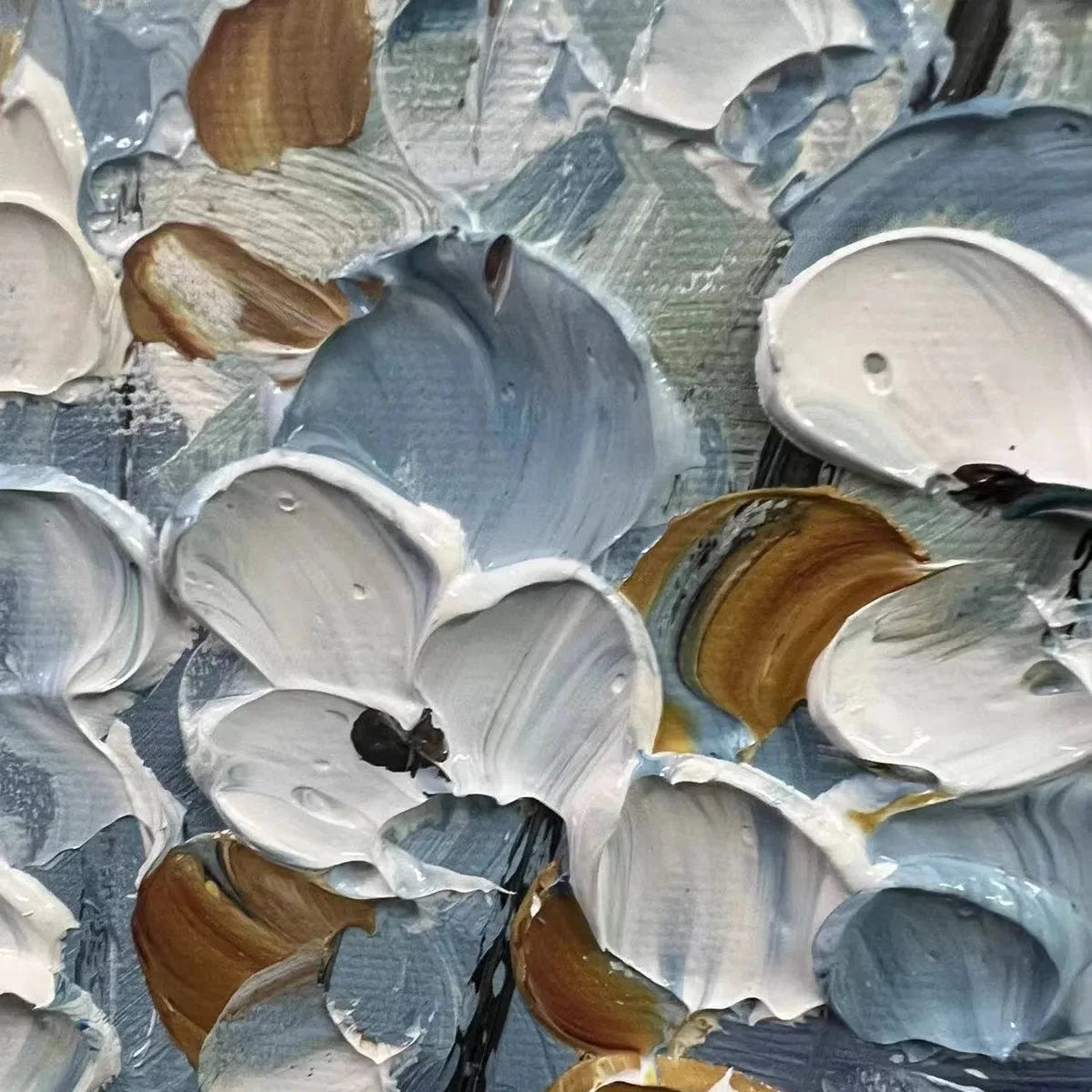 OCEAN BREEZE: Impasto Seascape Oil Painting in Blue and White | rolled canvas, ready for custom framing