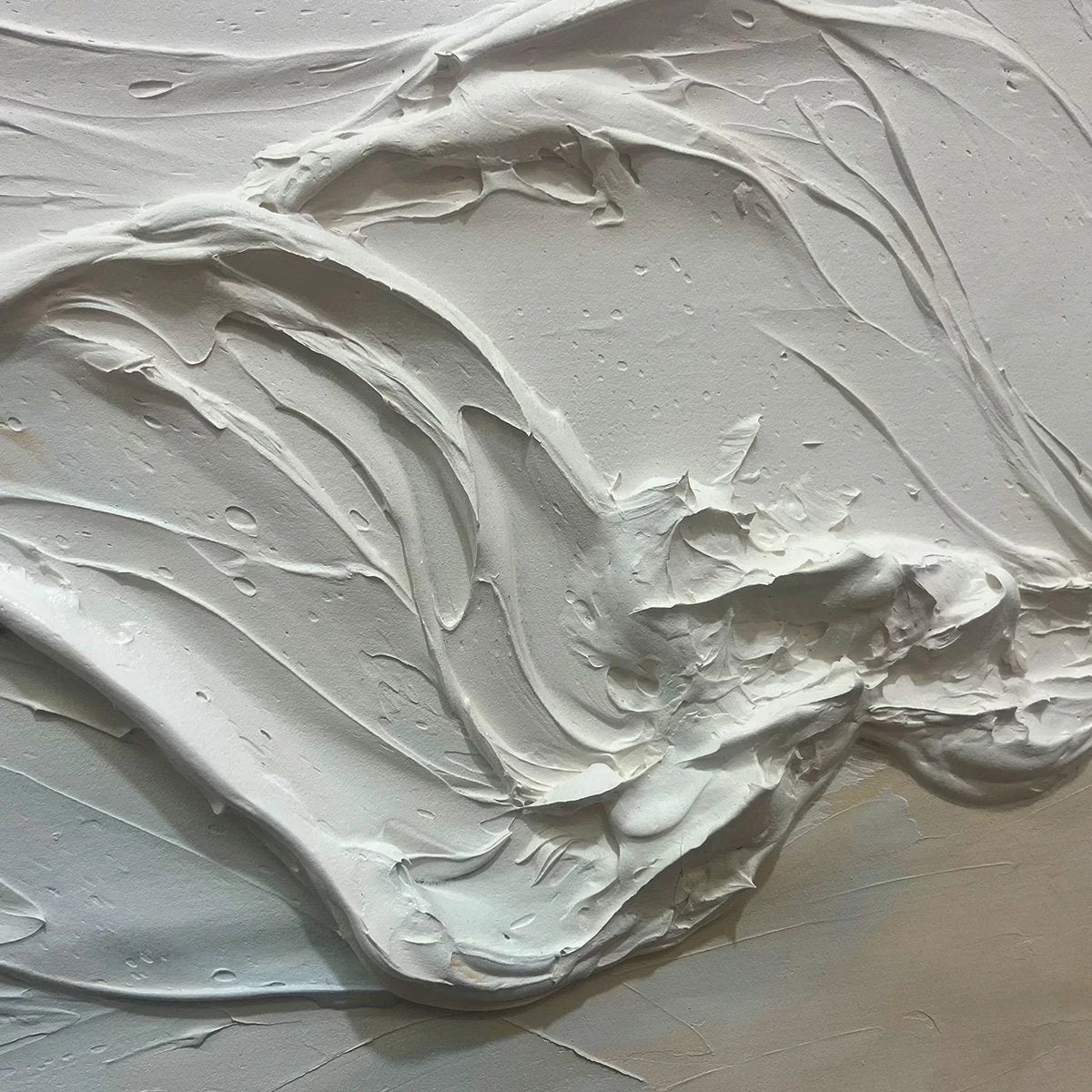 OCEAN ECHOES: Textured Abstract Oil Painting | rectangular format, hand-painted canvas edge