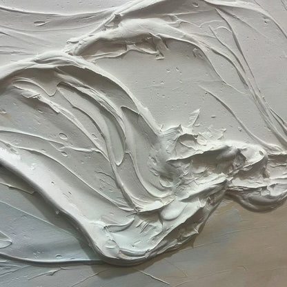 OCEAN ECHOES: Textured Abstract Oil Painting | rectangular format, hand-painted canvas edge