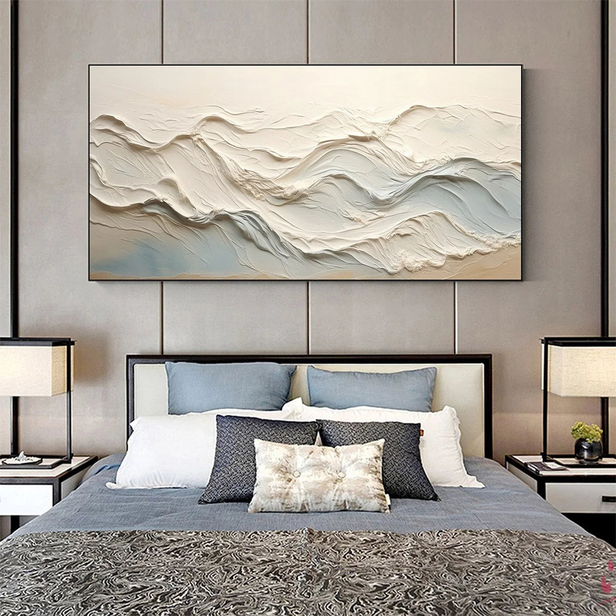 OCEAN ECHOES: Textured Abstract Oil Painting | rolled canvas, ready for custom framing