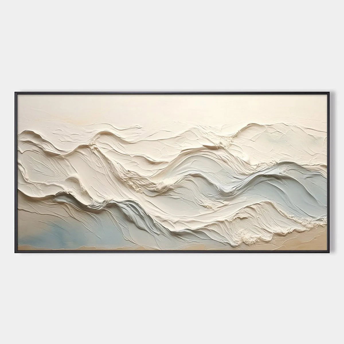 OCEAN ECHOES: Textured Abstract Oil Painting | hanging in living room, Abstract wall art