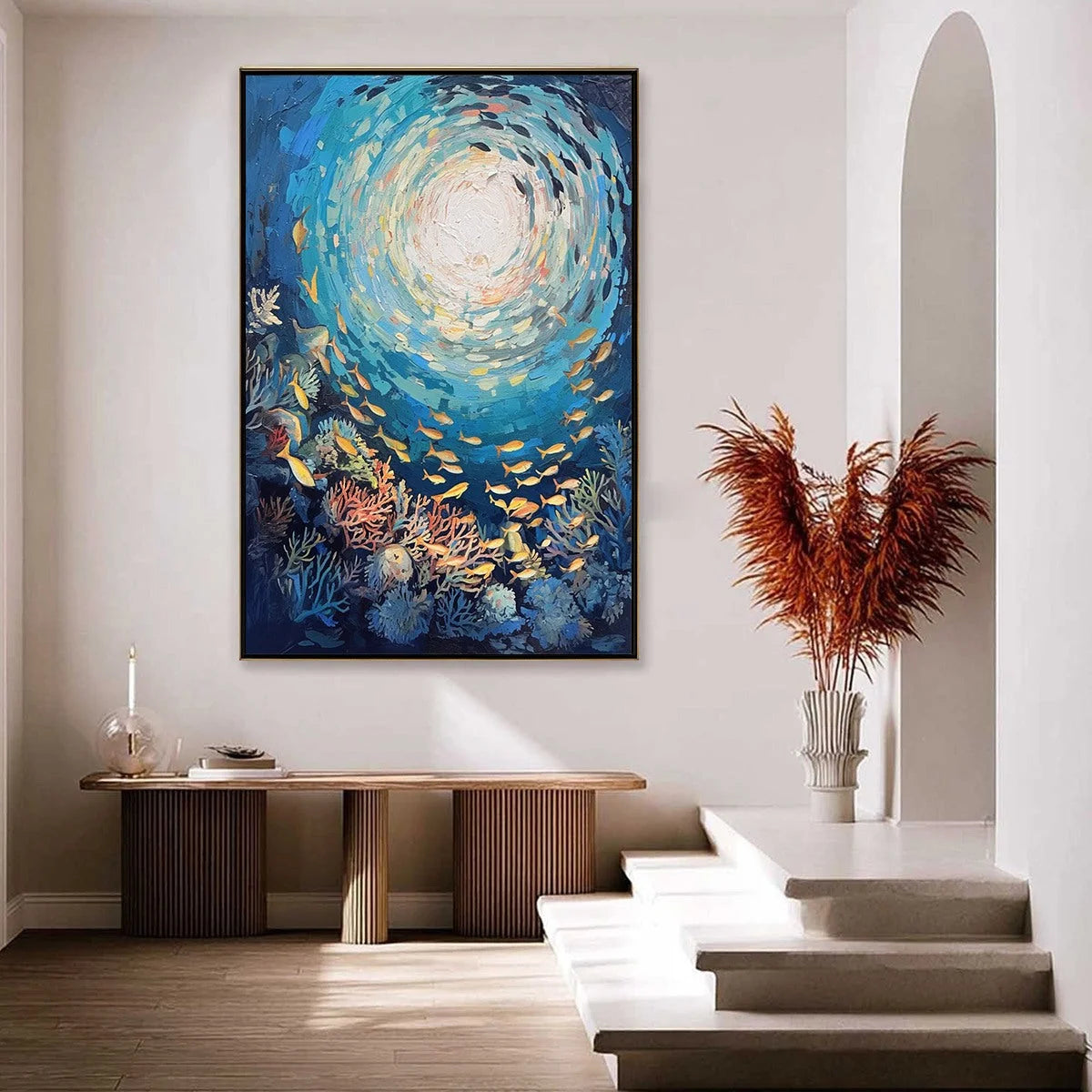 OCEAN’S GRACE: Textured Impasto Seascape Painting | rolled canvas, ready for custom framing