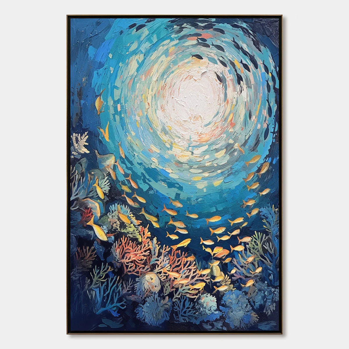OCEAN’S GRACE: Textured Impasto Seascape Painting | hanging in living room, Abstract wall art