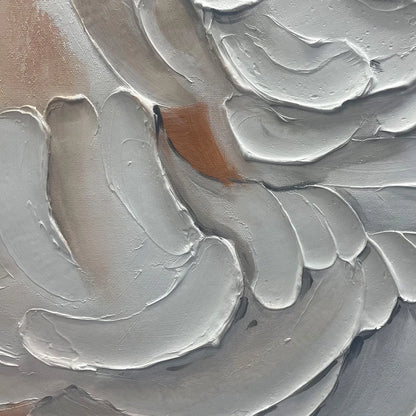 OCEAN WHISPERS: Textured Abstract Seascape Painting, White and Blue Wall Art, Panoramic Canvas, Coastal Decor | multi-color palette, original oil on stretched canvas art