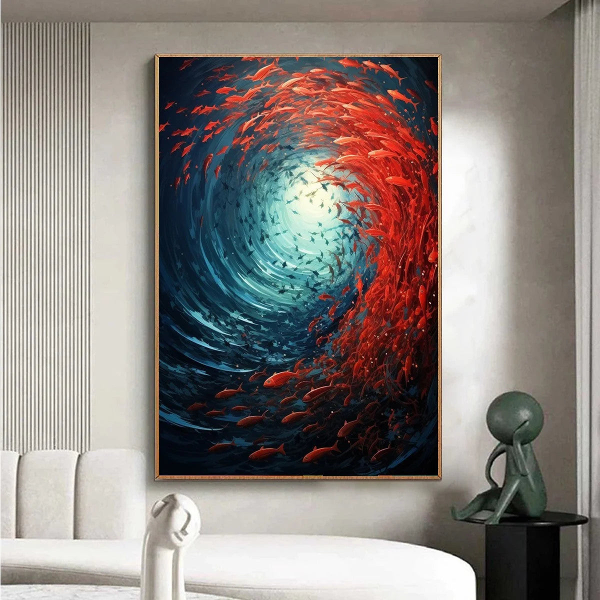 OCEANIC DANCE: Abstract Swirling Fish Oil Painting | Abstract closeup, raised brushwork detail