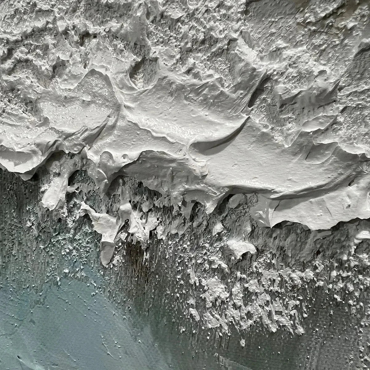 OCEANIC SYMPHONY: Textured Abstract Wave Oil Painting | rectangular format, hand-painted canvas edge