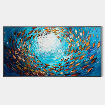 Oceanic Whirl abstract oil painting, hand-painted by UArtShow