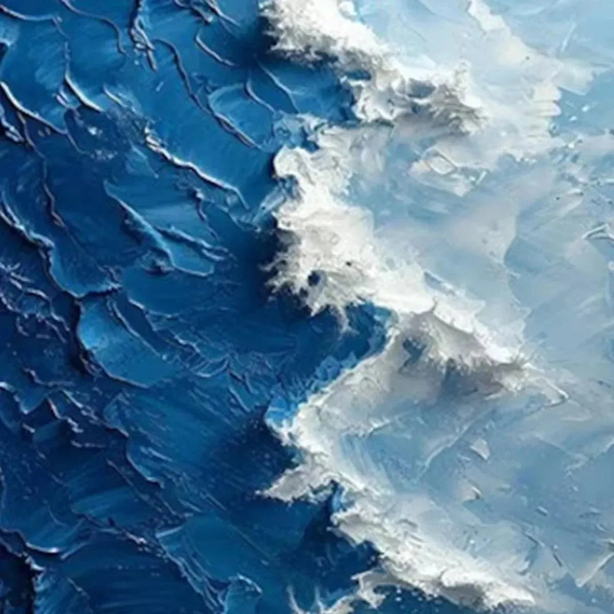 OCEANIC WHISPERS: Textured Ocean Painting, Blue Abstract Wall Art, Vertical Canvas, Impasto Decor | multi-color palette, original oil on stretched canvas art