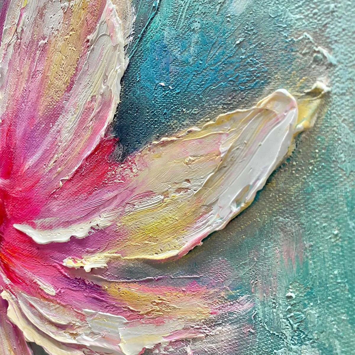 OCEAN'S ABUNDANCE: Colorful Fish School Oil Painting on Canvas | rolled canvas, ready for custom framing