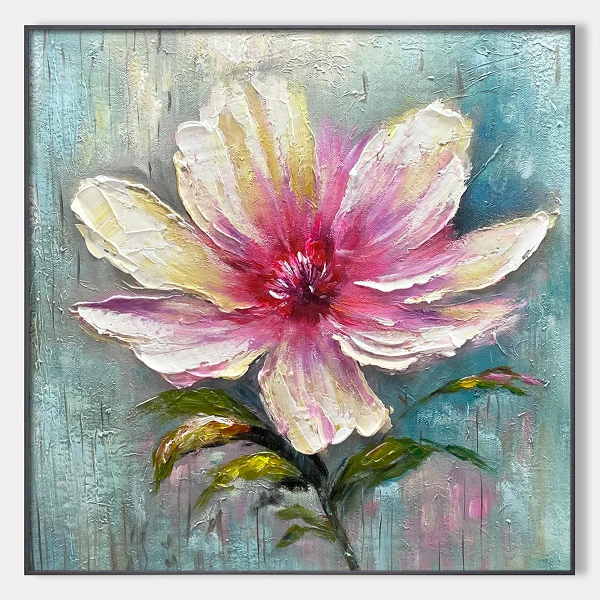 OCEAN'S ABUNDANCE: Colorful Fish School Oil Painting on Canvas | hanging in living room, Abstract wall art