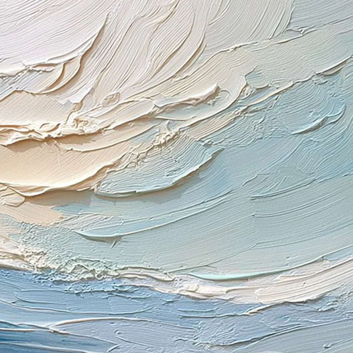 OCEAN'S BREATH: Textured Wabi Sabi Abstract Seascape Painting | rolled canvas, ready for custom framing