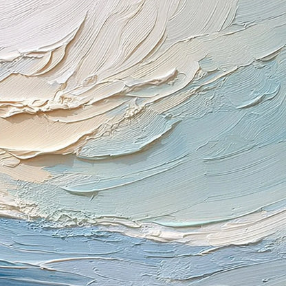 OCEAN'S BREATH: Textured Wabi Sabi Abstract Seascape Painting | rolled canvas, ready for custom framing