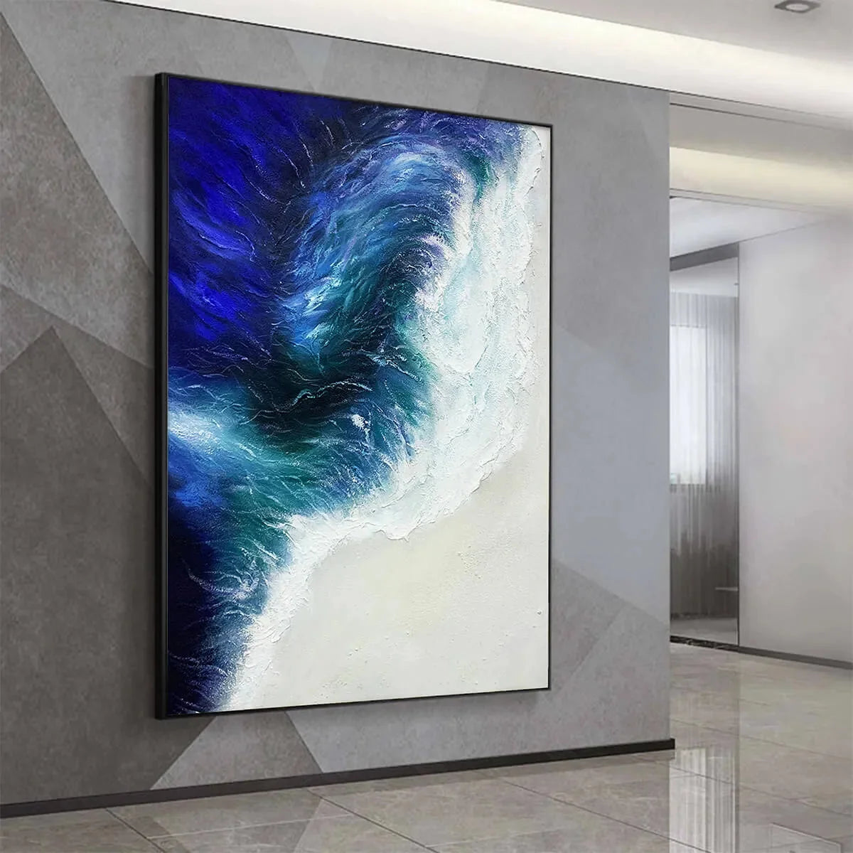 OCEAN'S EMBRACE: Ocean Waves Seascape Oil Painting | Abstract closeup, raised brushwork detail