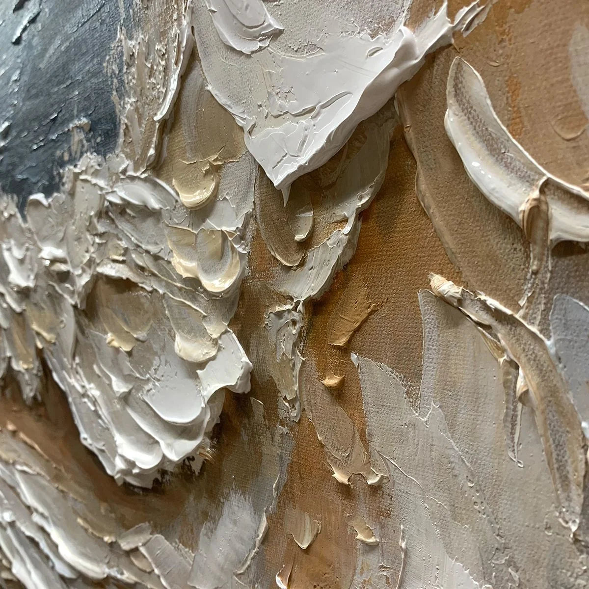 COASTAL CRESCENDO: Heavily Textured Impasto Ocean Wave Wall Art | rolled canvas, ready for custom framing
