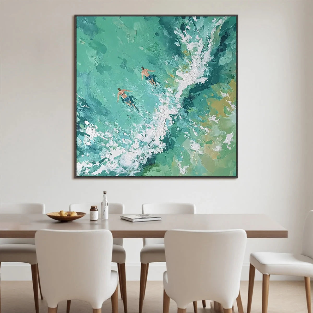 OCEAN'S EMBRACE Textured Impressionist Seascape Oil Painting | Impressionist closeup, raised brushwork detail