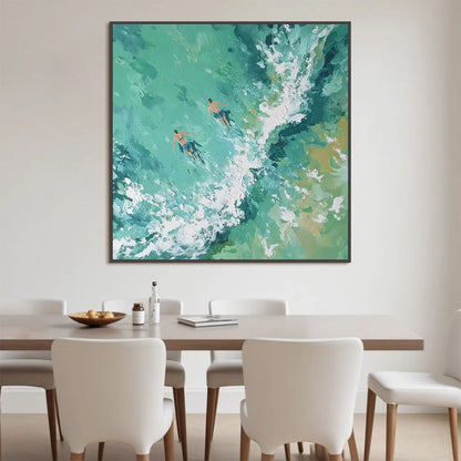 OCEAN'S EMBRACE Textured Impressionist Seascape Oil Painting | Impressionist closeup, raised brushwork detail