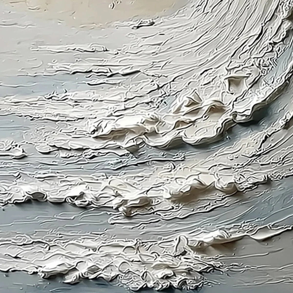 OCEAN'S EMBRACE: Vertical Textured Wabi Sabi Seascape Oil Painting | rolled canvas, ready for custom framing