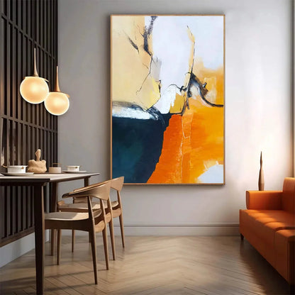OCHRE FLOW: Abstract Oil Painting on Canvas | Abstract closeup, raised brushwork detail