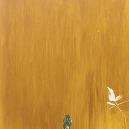 OCHRE SANCTUARY: Wabi-Sabi Abstract Painting with Earthy Tones | rectangular format, hand-painted canvas edge
