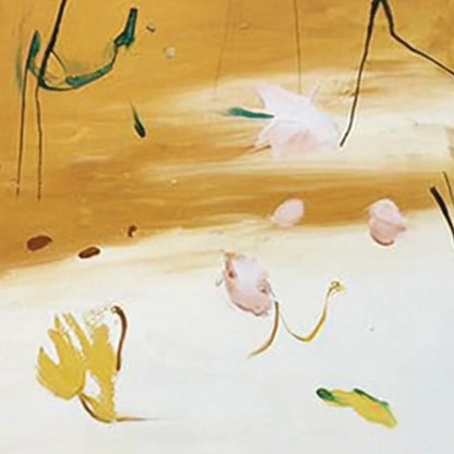 OCHRE WHISPERS: Wabi Sabi Inspired Abstract Floral Painting | rolled canvas, ready for custom framing