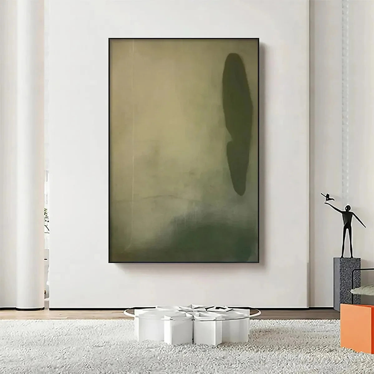 OLIVE SERENITY | Minimalist closeup, raised brushwork detail