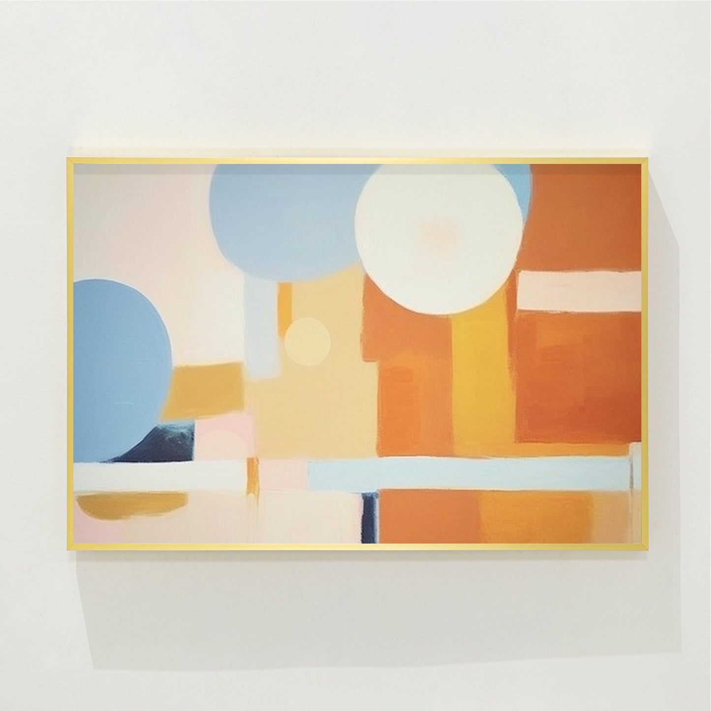 Orange Geometric Abstract Painting: Extra Large Modern Wall Art #7