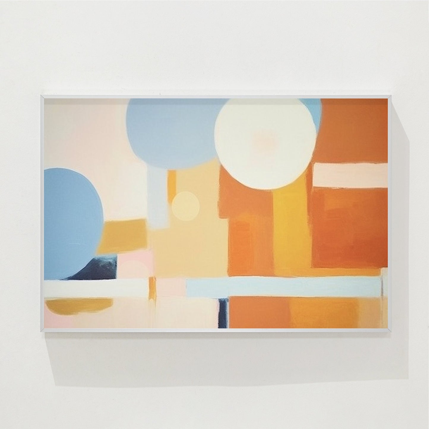 Orange Geometric Abstract Painting: Extra Large Modern Wall Art #8