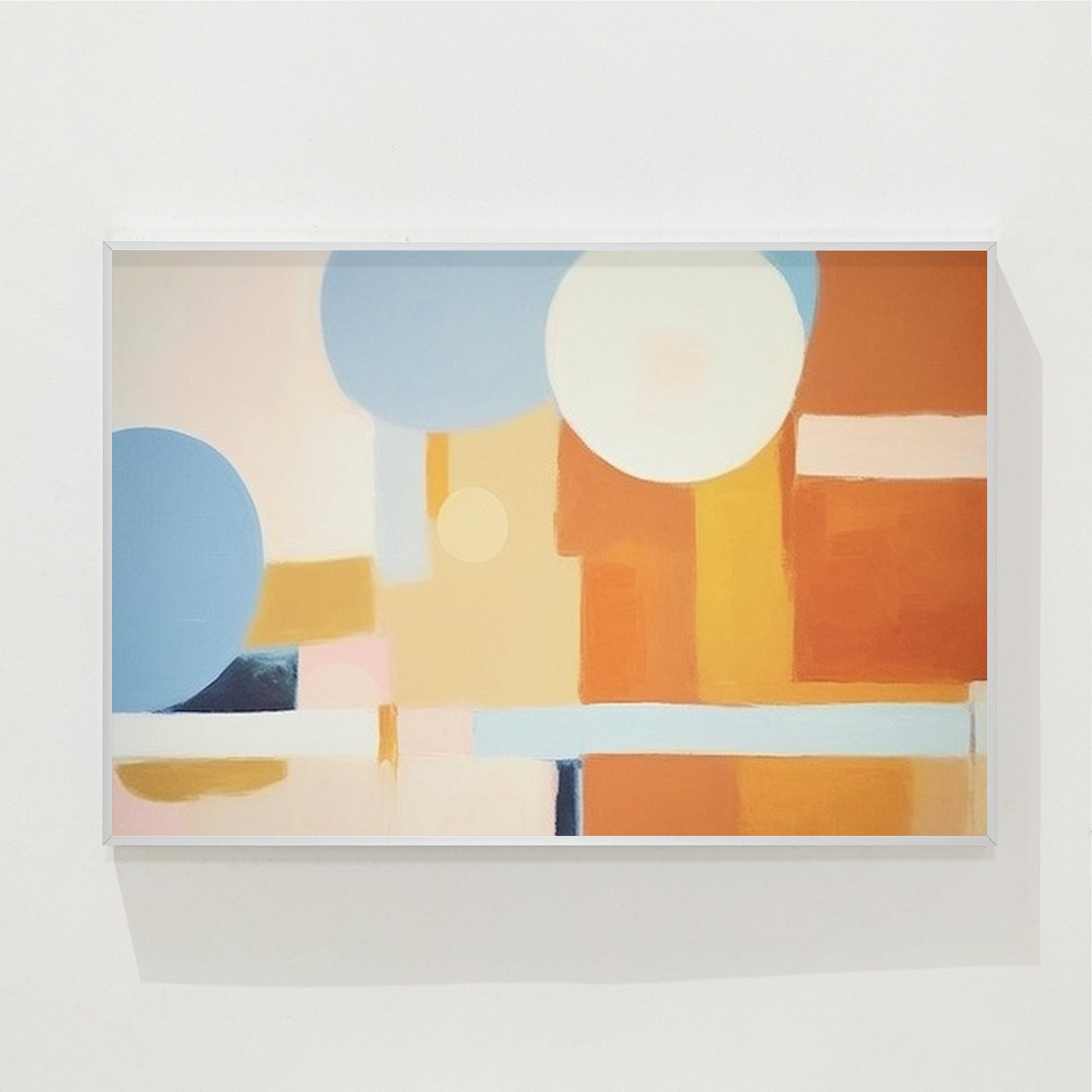 Orange Geometric Abstract Painting: Extra Large Modern Wall Art #8