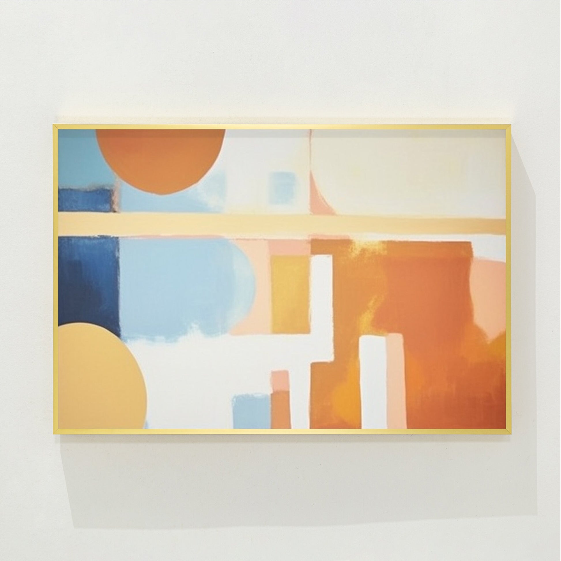 Orange Geometric Color Block Painting: Extra Large Abstract Canvas Art #7