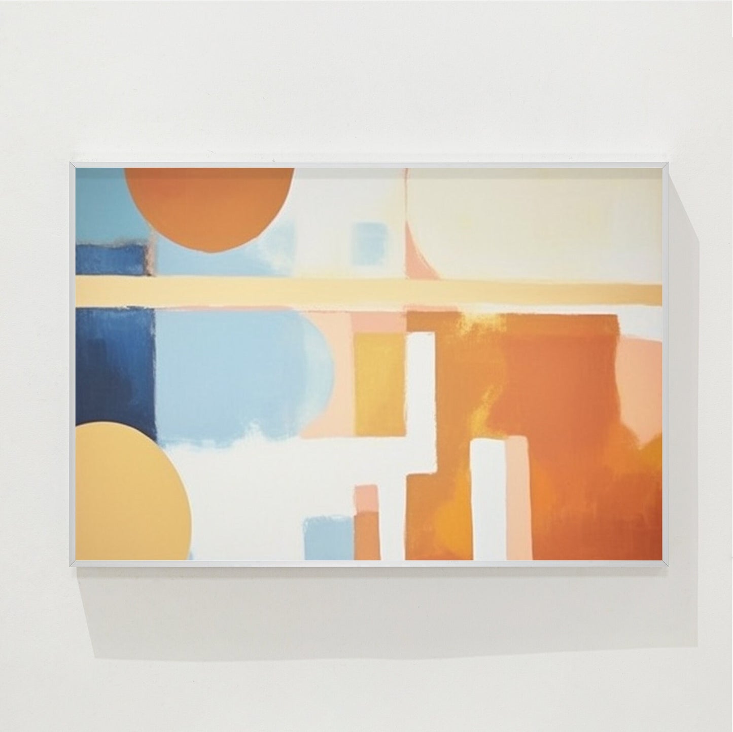 Orange Geometric Color Block Painting: Extra Large Abstract Canvas Art #8