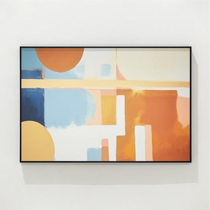 Orange Geometric Color Block Painting: Extra Large Abstract Canvas Art #9