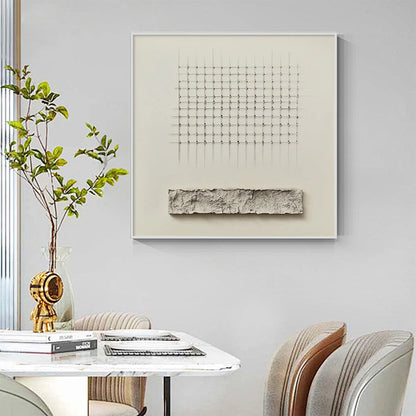 ORDER & TEXTURE: Minimalist Beige Abstract Acrylic Painting | rolled canvas, ready for custom framing