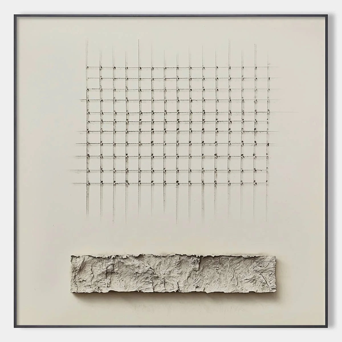 ORDER & TEXTURE: Minimalist Beige Abstract Acrylic Painting | hanging in living room, Minimalist wall art